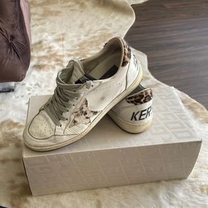 Golden Goose BallStar- White leather/leopard!
